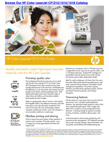 HP Color LaserJet CP1515n Printer | Manualzz