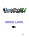Outdoors RV Travel/5th Wheel Trailer Owner's Manual