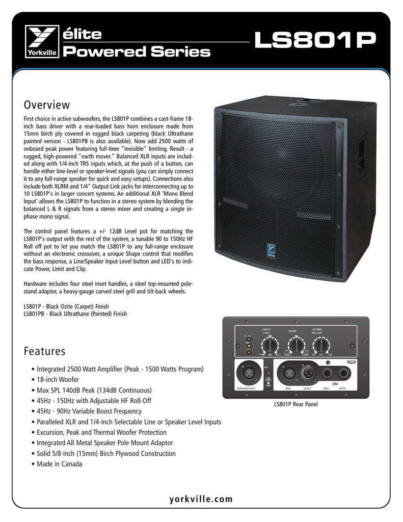 yorkville ls801p replacement speaker