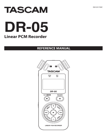 Tascam | DR-05 Reference Manual | Manualzz