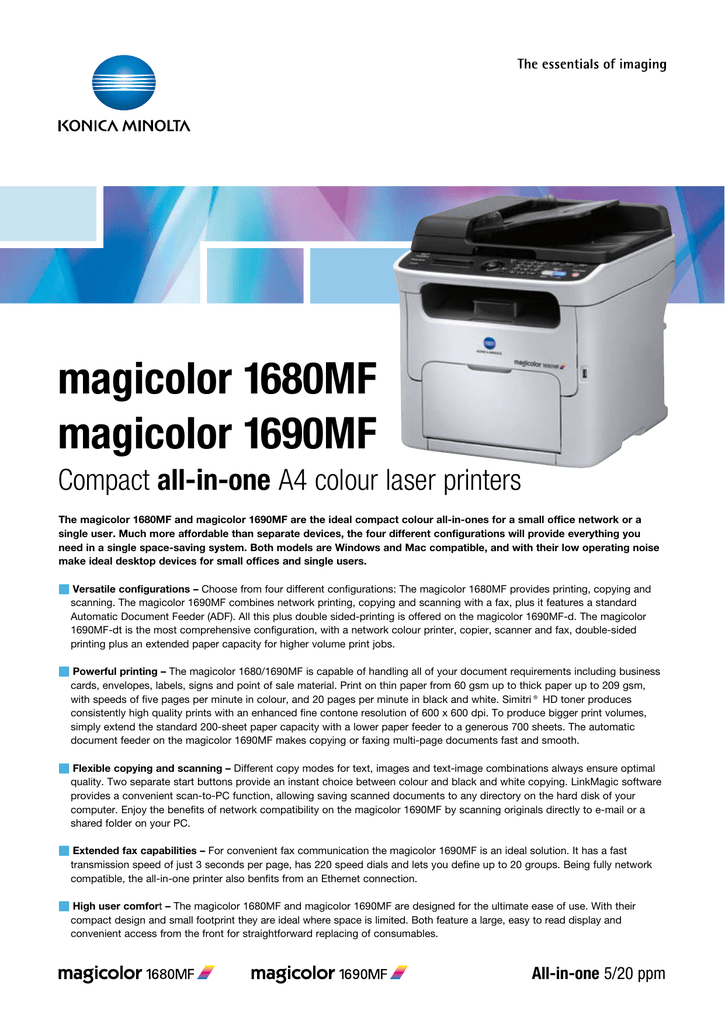 Software Printer Magicolor 1690Mf : Genuine Konica Minolta Magicolor 1690mf Printer Cd Software ...