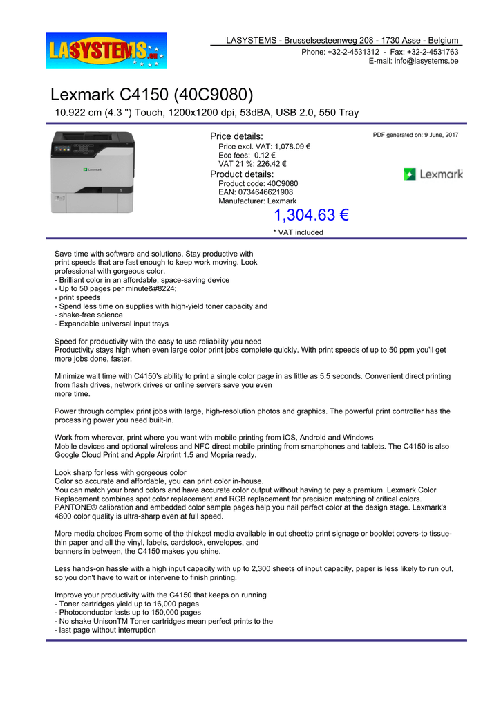 lexmark c4150 printer