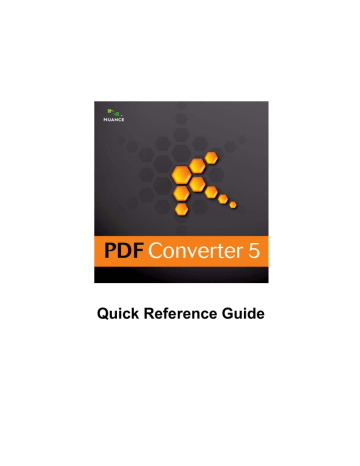 Nuance PDF Converter Quick Reference Guide Manualzz