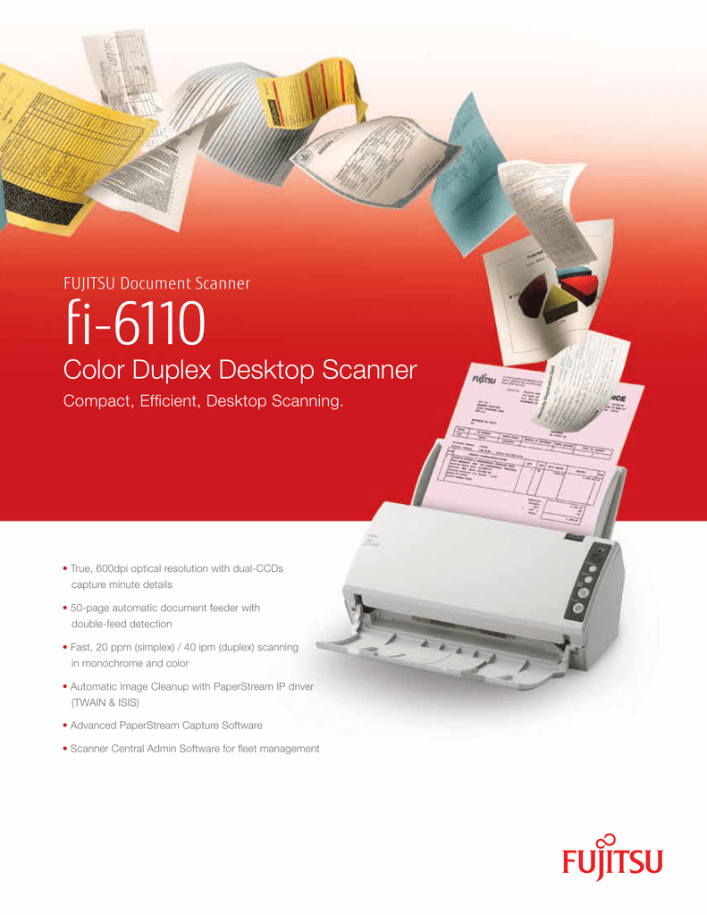 Fujitsu Fi 6110 Workgroup Scanner Datasheet Document Scanner Manualzz