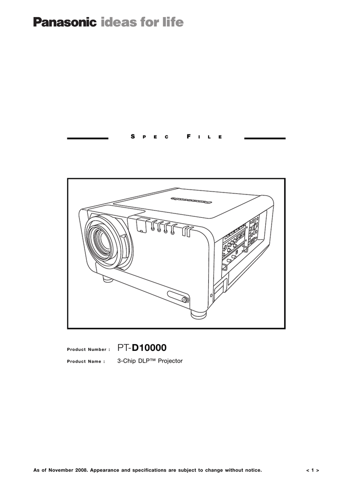 Panasonic PT-D10000 Projection Television User manual | Manualzz
