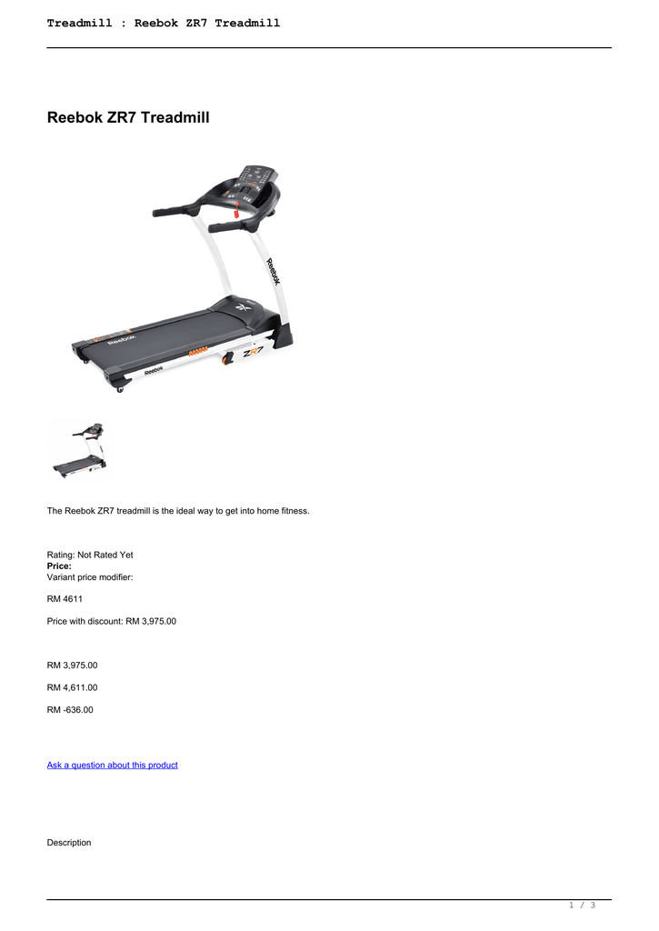 reebok zr7 treadmill incline