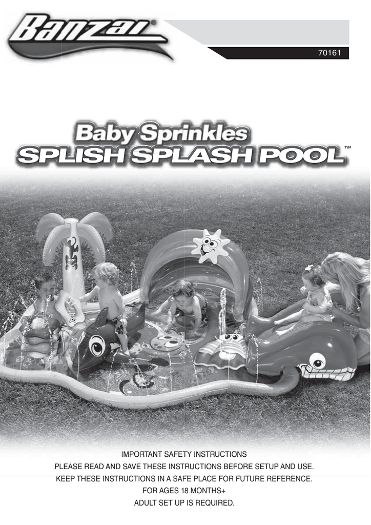 BANZAI Baby Sprinkles Splish Splash Sprinkling Water Park 18 Months 