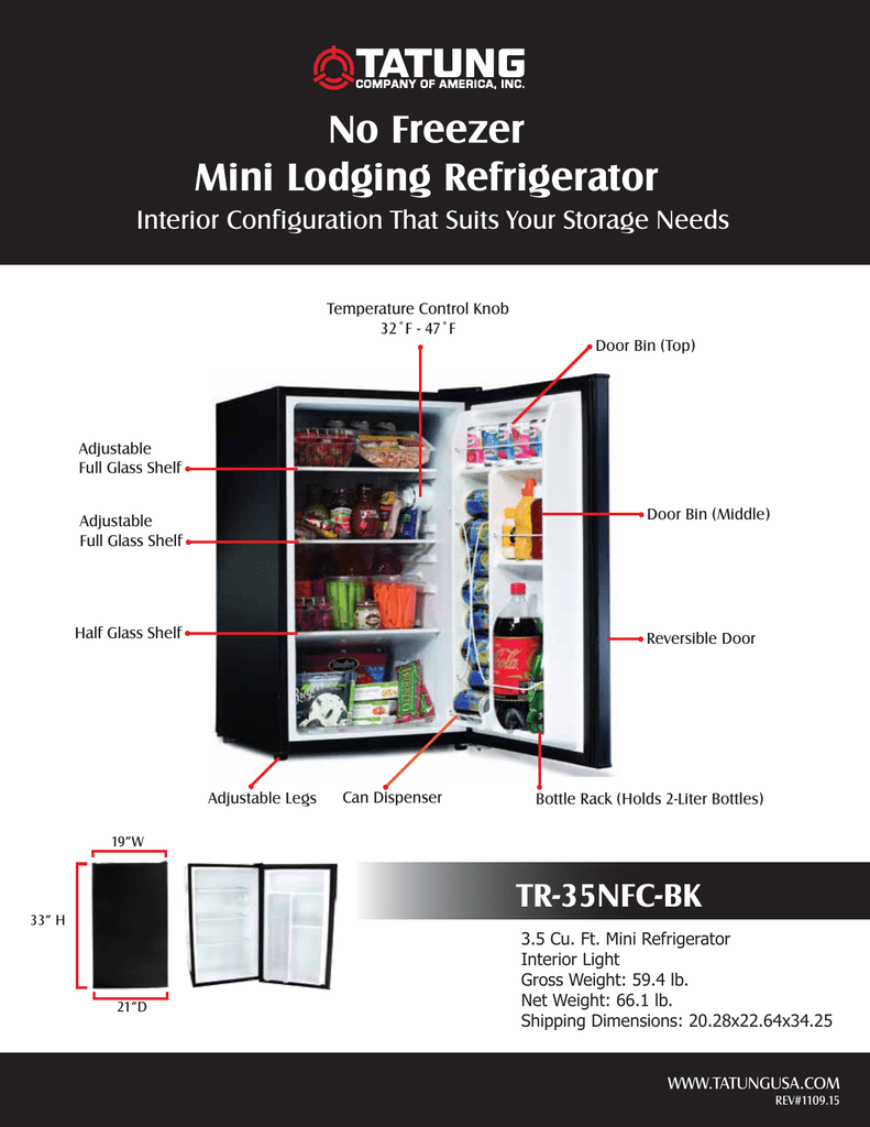 tatung mini fridge temp control
