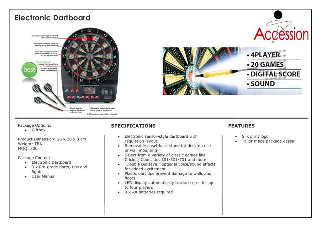 electronic dart board with stand