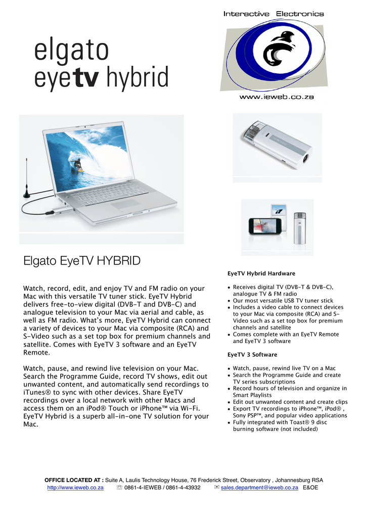 elgato eyetv hybrid tv tuner for mac