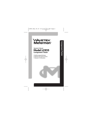 Wavetek LCR55 Component Tester Operator's Manual | Manualzz