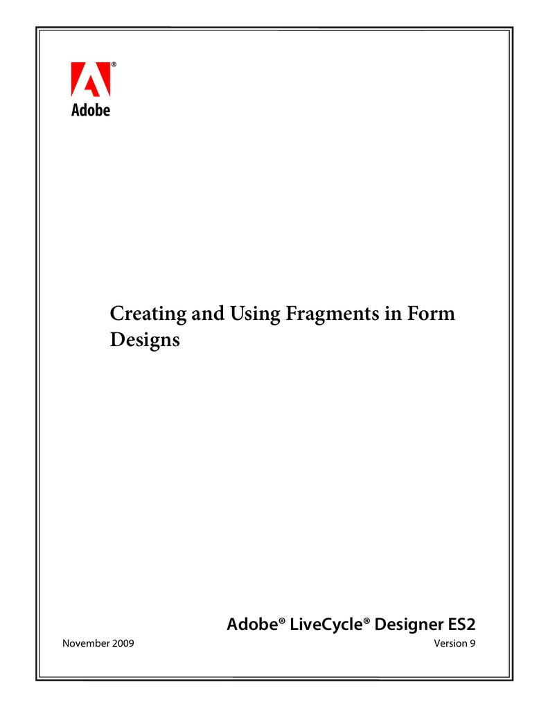 Creating And Using Fragments In Form Designs Manualzz
