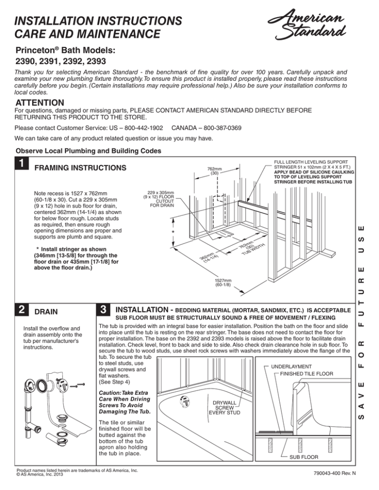 American Standard 2390.S.020 Installation guide Manualzz