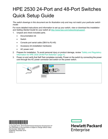 Aruba 2530 Switch Getting Started | Manualzz