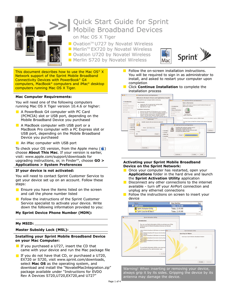 sprint mobile broadband novatel wireless software