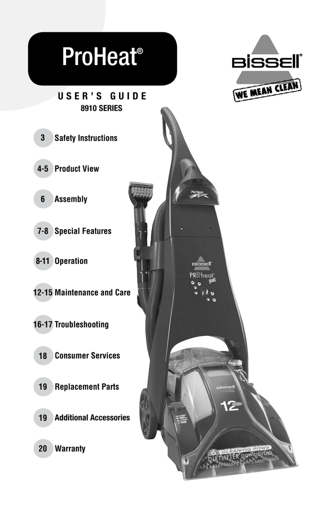 BISSELL ProHeat | Manualzz