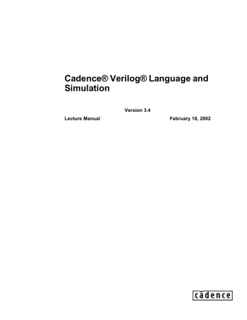 Cadence Verilog Languaje And Simulation Course Manualzz