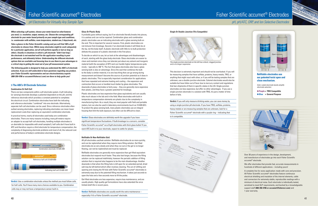 Fisherbrand Accumet Electrodes Handbook | Manualzz