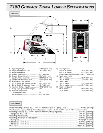 BOBCAT T180 Spec Sheet | Manualzz