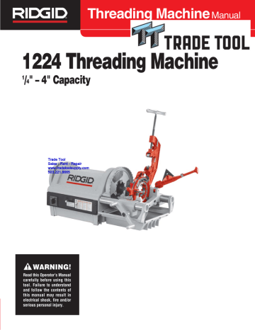 RIDGID 1224 Threading Machine User Manual | Manualzz
