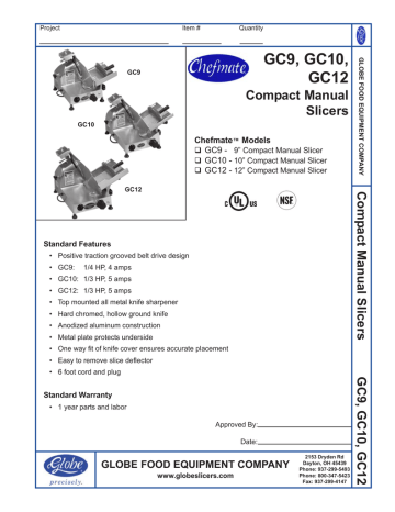 globe slicer g12 manual