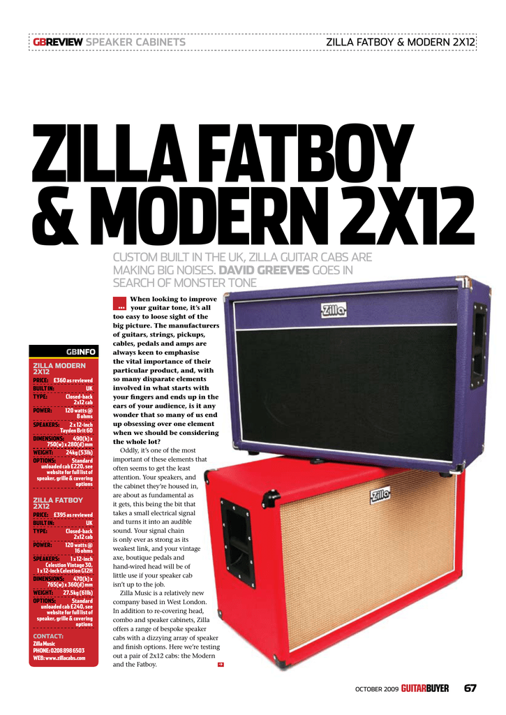 Custom Built In The Uk Zilla Guitar Cabs Are Making Manualzz