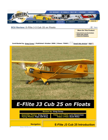E-Flite J3 Cub 25 Introduction | Manualzz