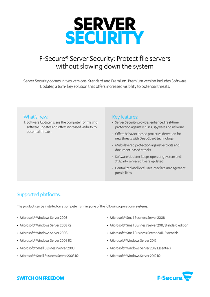 windows server 2008 security software