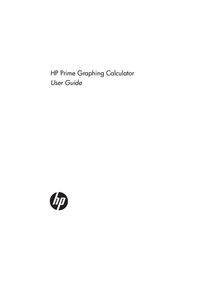 HP Prime Graphing Calculator User Guide Manualzz