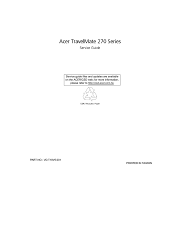 Acer TravelMate 270 Series | Manualzz