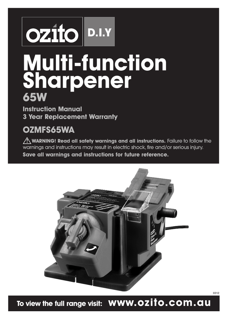 How to sharpen a knife or scissors using the Multi Function Sharpener  [MFS-4000] - Ozito Tool Tips 