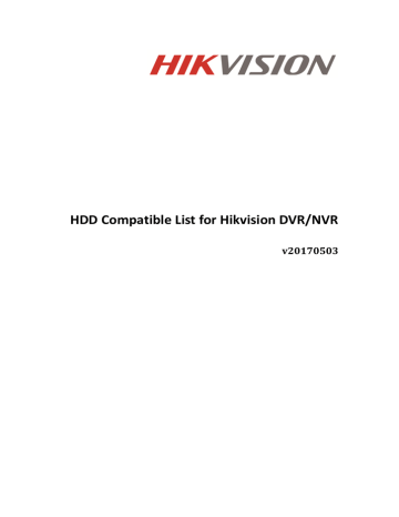 Hdd Compatible List For Hikvision Dvr Nvr Manualzz