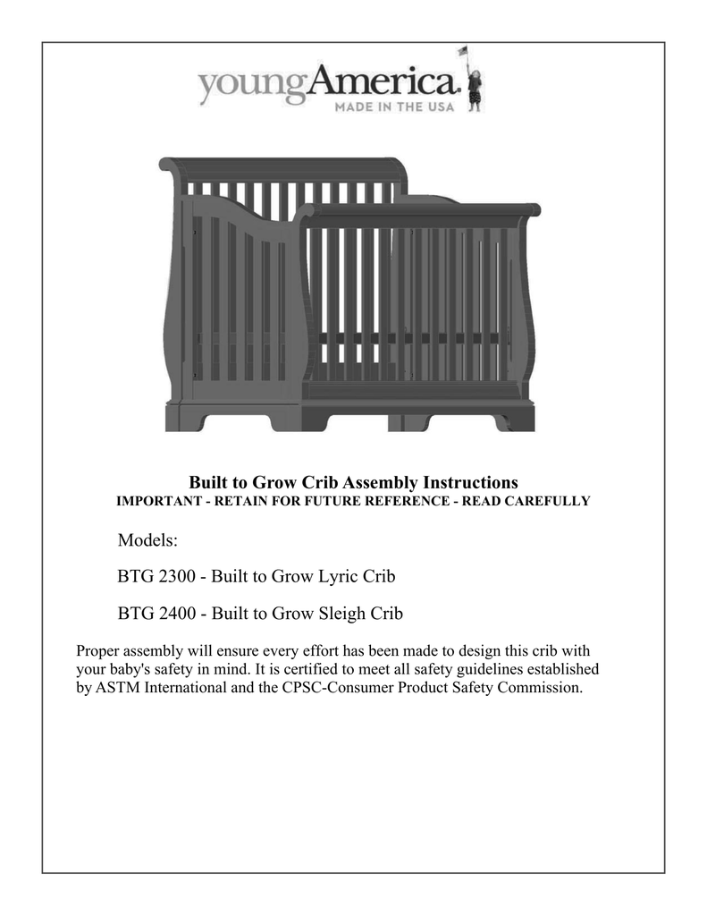 Built to Grow Crib Assembly Instructions Manualzz