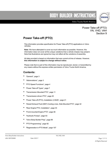 Pto Volvo Trucks Canada Manualzz