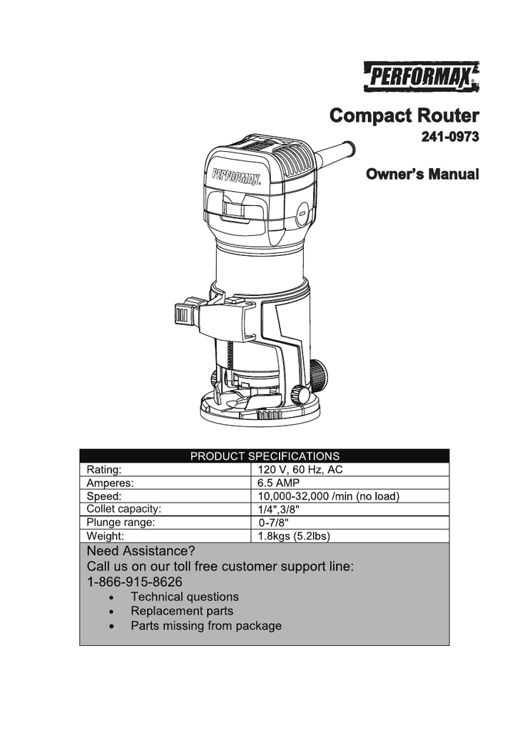 Pmax Trim Router 241 0973 Manual 10 8 Manualzz Com