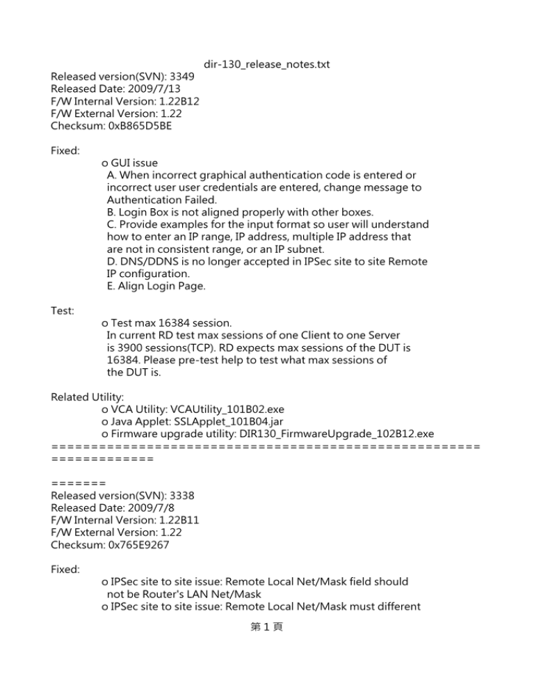 Dir 130 Release Notes Txt 260o 250 306 245 273 D Link Manualzz