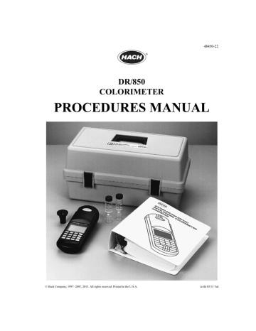 Hach DR/850 Procedures Manual | Manualzz