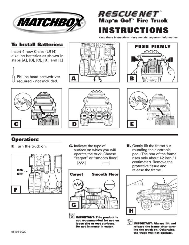 Mattel Matchbox Rescue Net Map N Go Fire Truck User Manual Manualzz