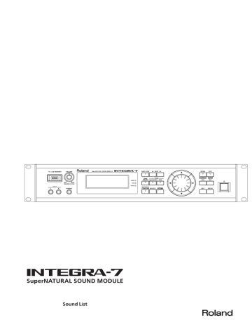 Roland Integra 7 Supernatural Sound Module Owner S Manual Manualzz