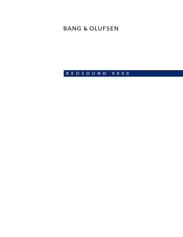 Bang Olufsen Beosound 9000 Owners Manual Manualzz