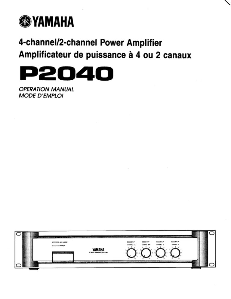 Yamaha P2040 Owner S Manual Manualzz