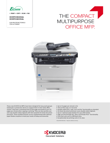 KYOCERA M2035dn Series Datasheet | Manualzz