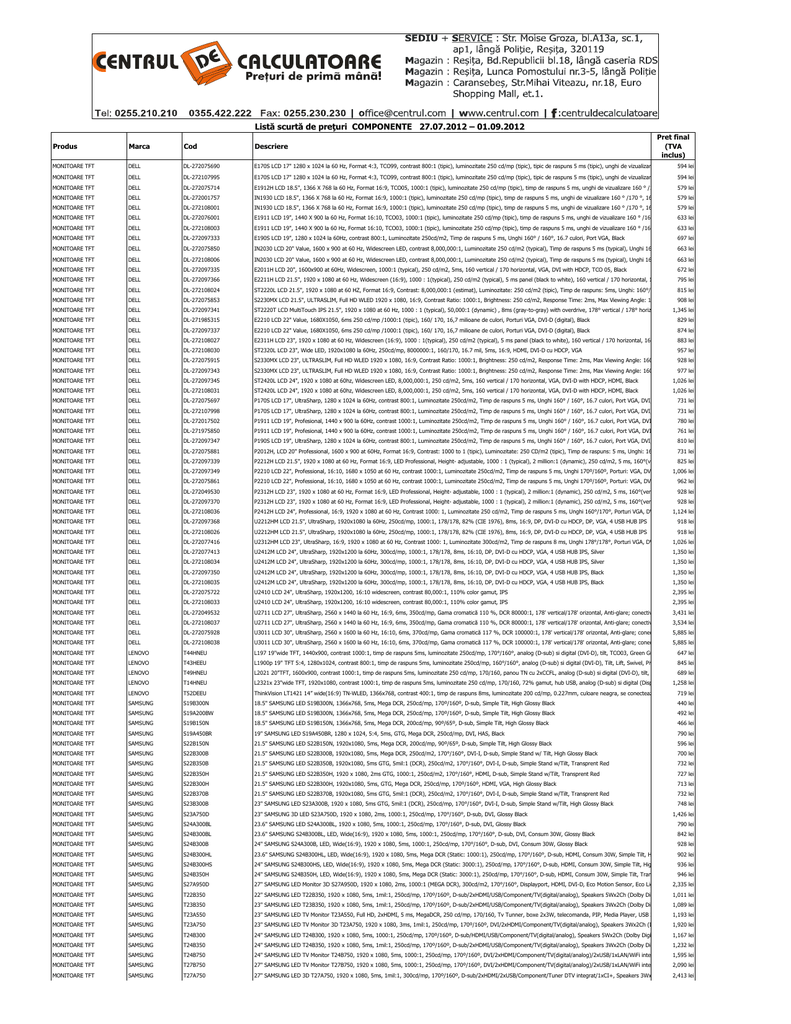 Listă Scurtă De Preţuri Componente 27 07 12 Figure B Manualzz