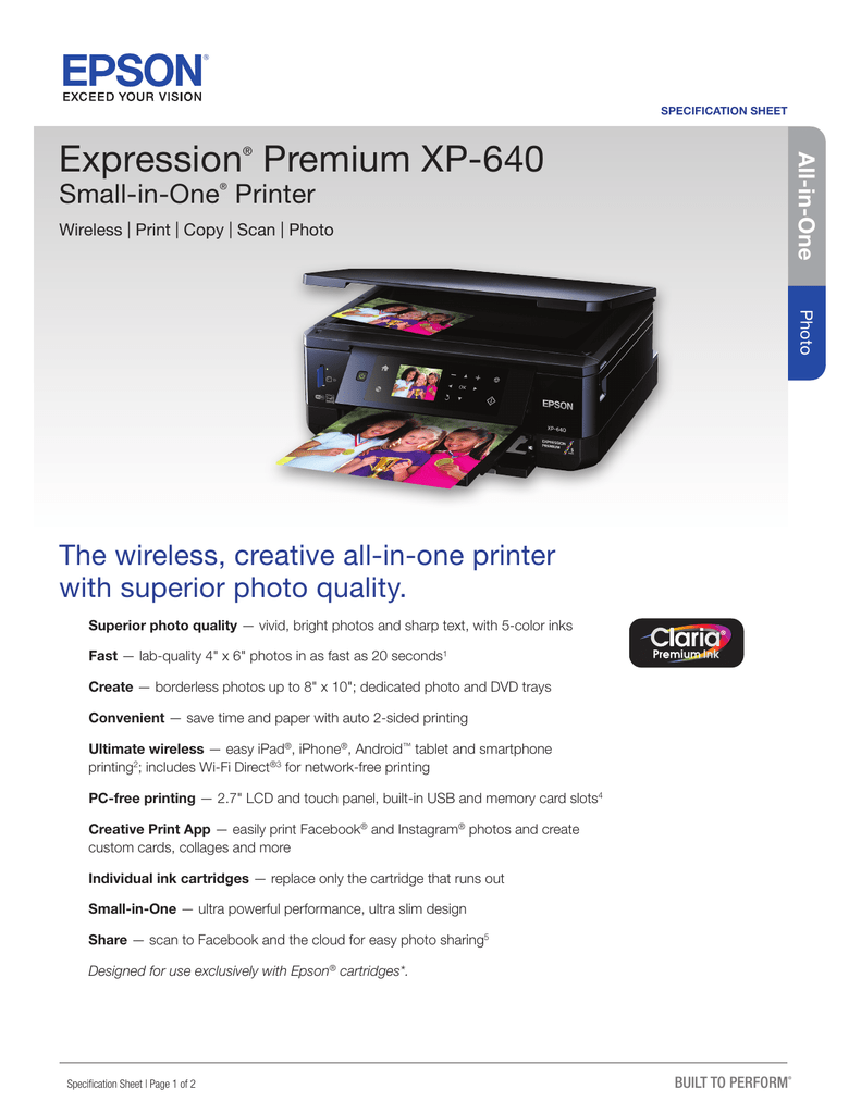 epson scanning printer xp-640