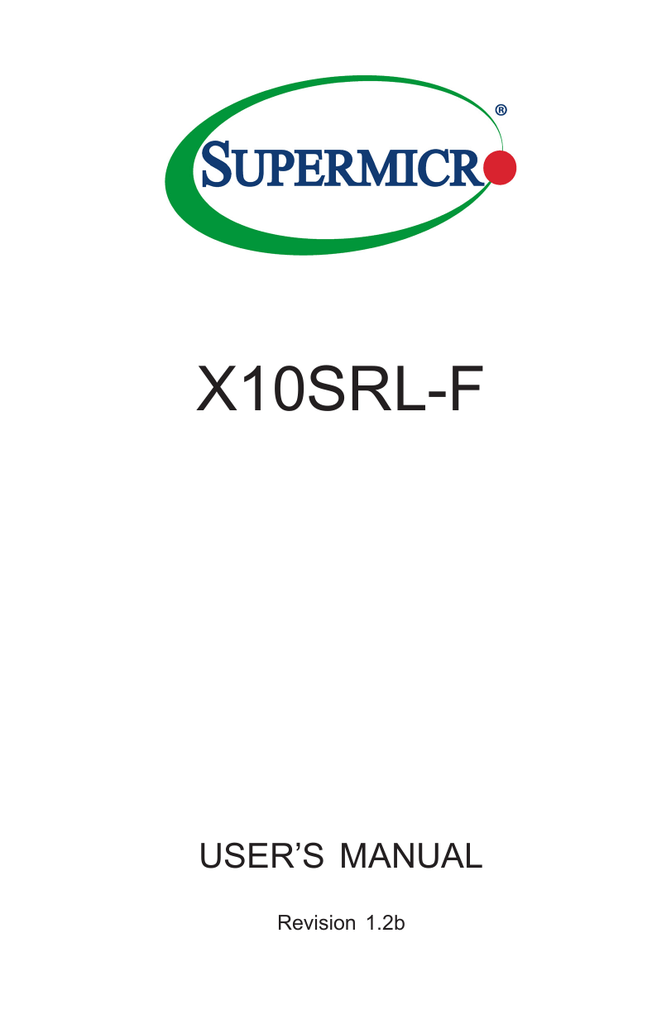 Supermicro X10SRL-F | Manualzz