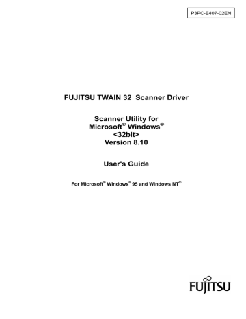 FUJITSU TWAIN 32 Scanner Driver Scanner Utility for Microsoft | Manualzz