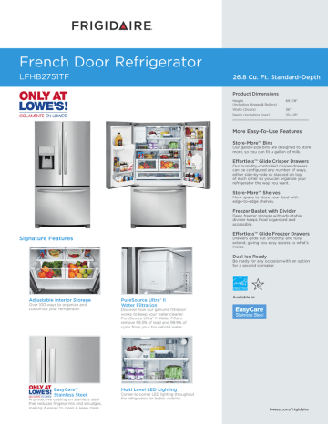frigidaire refrigerator model lfhb2751tf