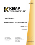 KEMP LoadMaster Installation and Configuration Guide