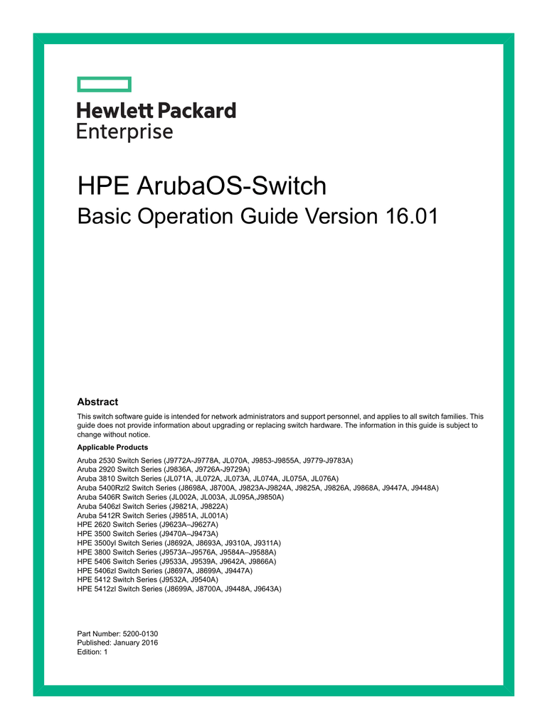 Hpe Arubaos Switch Manualzz