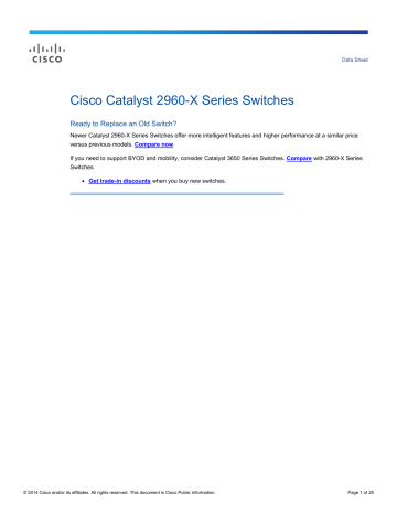 Cisco Catalyst 2960-X Series Switches Data Sheet | Manualzz
